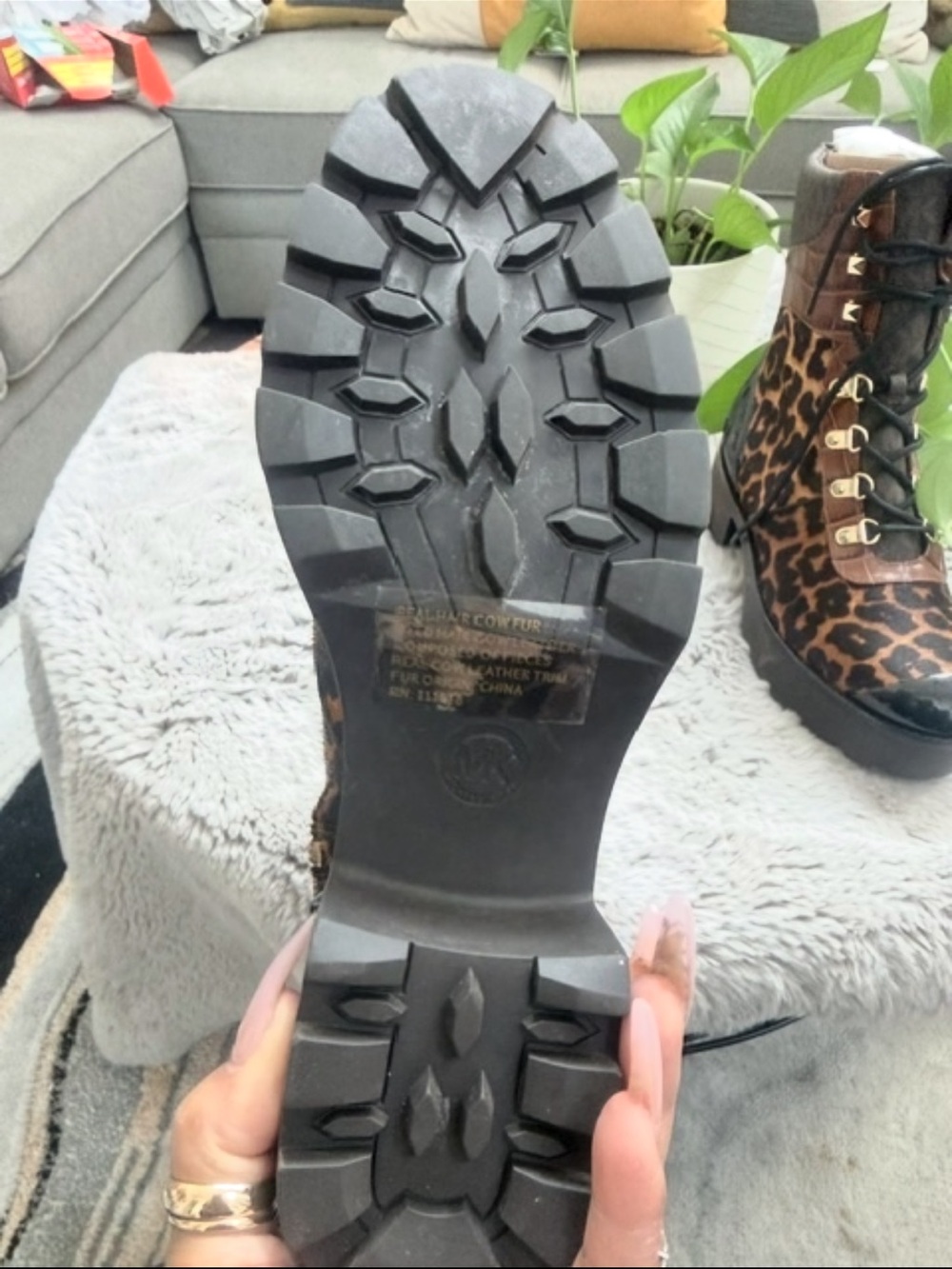 Michael Kors Khloe Mixed-Media Combat Boots - Picture 5 of 10